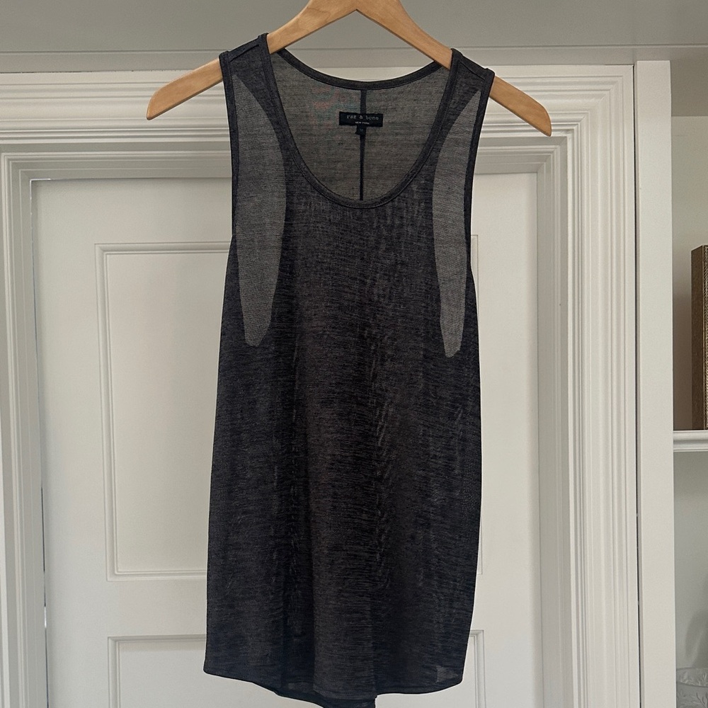 rag & bone Black Sheer Tank Top